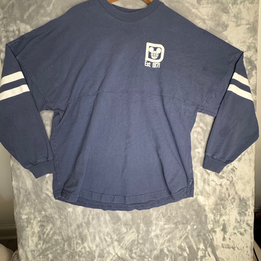 Disney Parks Spirit Jersey Walt Disney World Navy Blue Puff Print Womens Medium